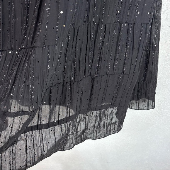 Vintage MSK Women’s XL Sheer Glitter Tiered Maxi Skirt Y2K Whimsigoth Fairy - Picture 4 of 8